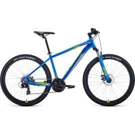 Велосипед FORWARD APACHE 27,5 2.0 disc 27,5", рама 19", синий/зеленый, 2021 Велосипед FORWARD APACHE 27,5 2.0 disc 27,5", рама 19", синий/зеленый, 2021