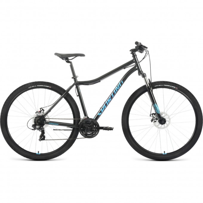 Велосипед FORWARD SPORTING 29 2.0 D (2022) черный/бирюзовый с рамой 21" 94946 CHERNYII/BIRYUZOVYII 21