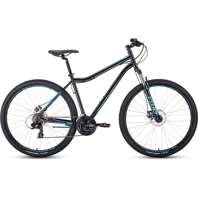 Велосипед FORWARD SPORTING 29 2.0 disc (2021) черный/бирюзовый с рамой 21" 74420 CHERNYII/BIRYUZOVYII 21